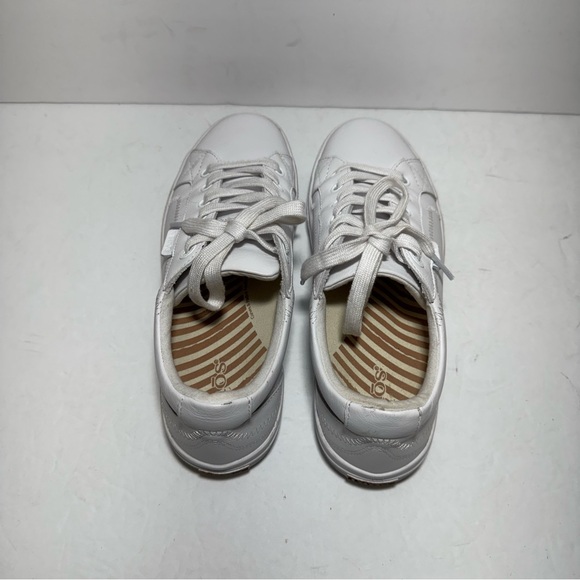 Taos Plim Soul Lux Leather White Sneakers, Women's Sz 7.5 Genuine Leather Shoes - Picture 7 of 14
